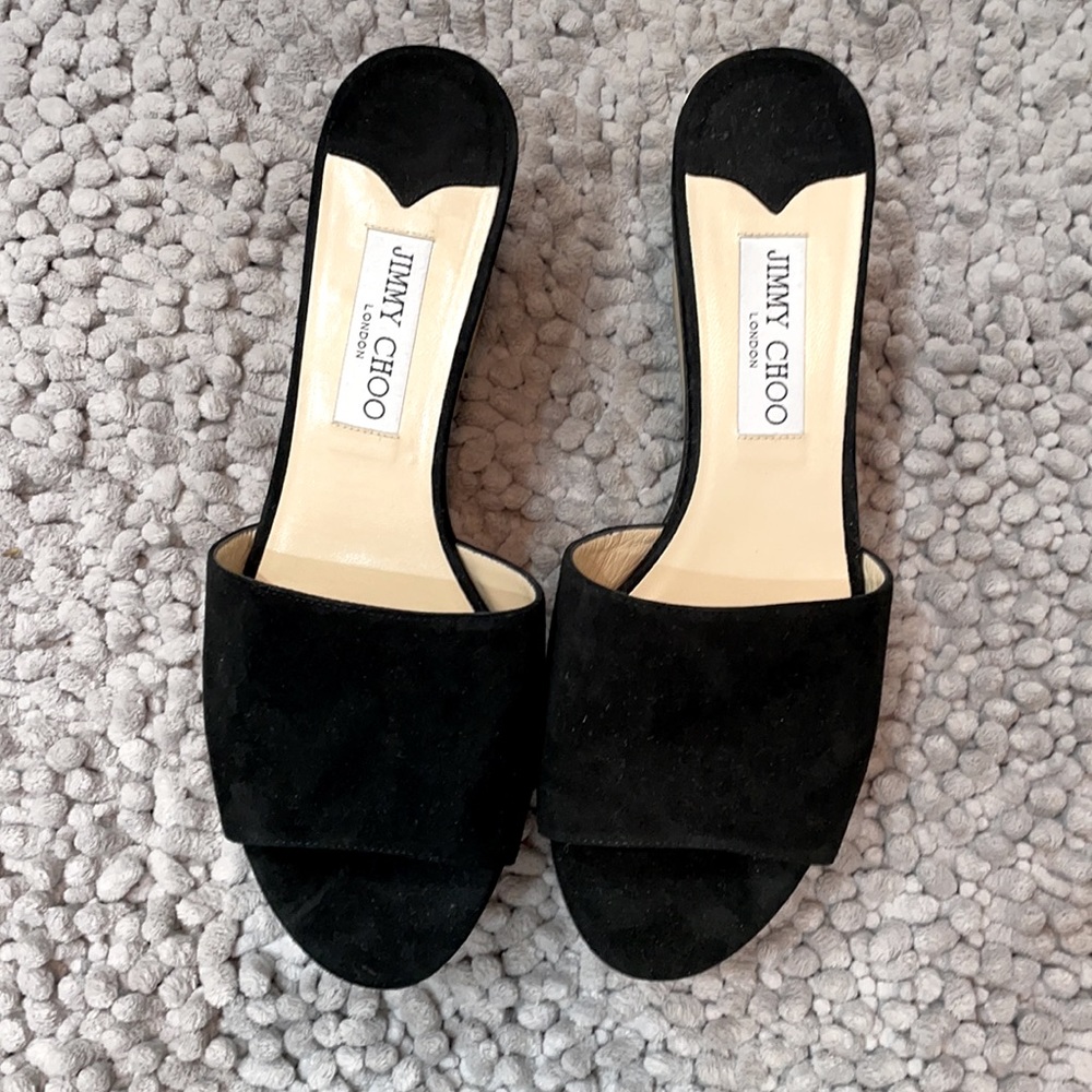 Jimmy Choo Black Suede Wedge
